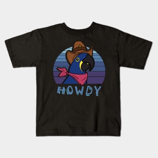 Aesthetic Howdy Cowboy Indigo Hyacinth macaw Kids T-Shirt